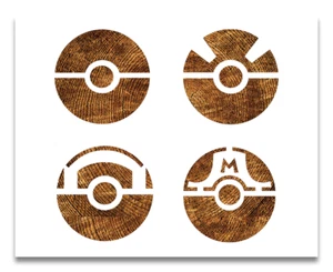 Pokeball Schablone - Wiederverwendbare Farbe, Zeichnen, Malen Individuelle Wandschablone Kunst - Bild 1 von 4