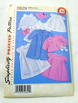 Simplicity Pattern 2629 Embroidered Baby Layette Bonnet 1948 Reproduction XXS-L - Image 1 of 3