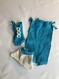 Ideal Tuesday Taylor Doll Clothing Blue Towel Bathing Suit & White Skirt 1978 - Picture 1 of 1