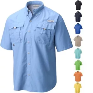 NEW COLUMBIA Men’s PFG Bahama Short Sleeve Fishing Shirt UPF 30 Vented - Picture 1 of 54