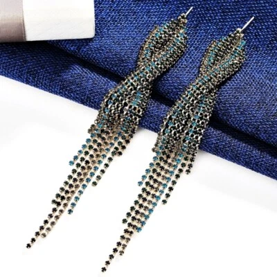 18K Yellow Gold Filled Lab-Created Crystal Crossover Luxury Chandelier Earrings Foto 1 de 4