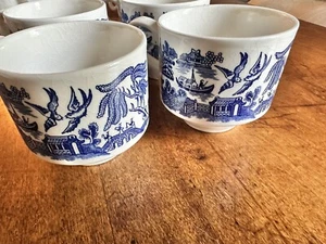 Tea Cups Blue Willow Cottage core Farmhouse set of four (4) Vintage - Picture 1 of 5