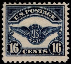 US Airmail Stamp Scott # C5 Mint F-VF Nice 16 Cents Dark Blue Air Service Emblem - Picture 1 of 1