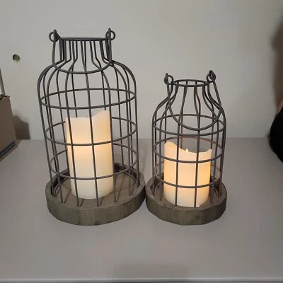 Juego de 2 clavos de alambre con velas a batería Foto 1 de 3