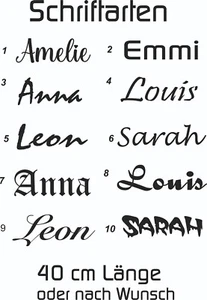 Aufkleber Wandtattoo Sticker  Name nach Wunsch  Ihr Text  40 cm lang - Bild 1 von 2