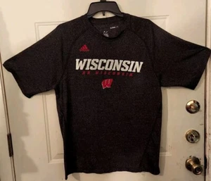 Wisconsin Badgers Adidas ClimaLite grau sportliches Trainingsshirt Herren M - Bild 1 von 4