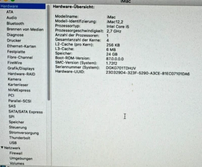 Apple iMac  68,6 cm (27 Zoll) Core i5  2.7 GHz, 24 GB RAM, 2TB HDD - Bild 1 von 4