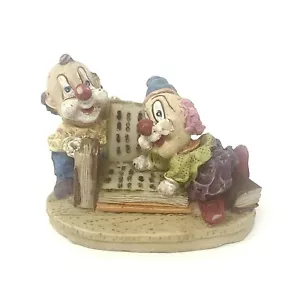Turtle King Reading Circus Clowns Figurine 1997 Resin Vintage Collectible 2.5” - Picture 1 of 5
