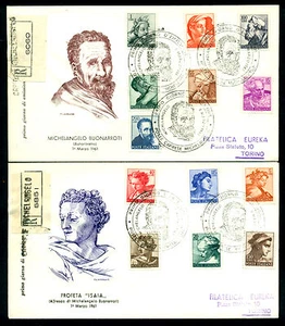 1961 Michelangelo Buonarroti,Italian Painter,Sculptor,Architect,20 FDC =5 Sets - Picture 1 of 1