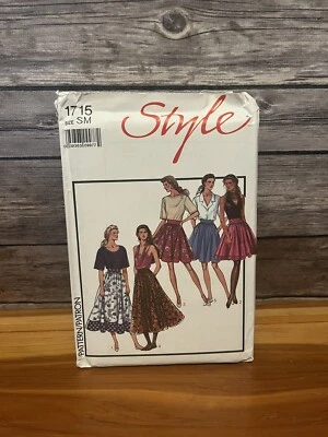 Style sewing pattern #1715, Women’s Full Skirts In 2 Lengths Size Small Uncut - Image 1 of 4