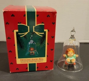 Vintage Punze Andenken "Schwingender Engel Glocke" Handarbeit Ornament 1985 Glocke - Bild 1 von 12