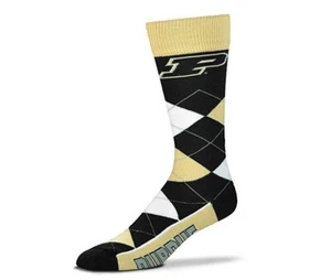 Purdue Boilermakers NCAA Argyle Dress Crew Socks Team Colors Adult OSFM - Picture 1 of 1