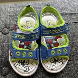 Spiderman Jungen Sandalen offene Zehenpartie blau und grün Größe 29 EU (11,5 US) - Bild 1 von 7
