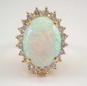 Genuine Fire Opal 3.00Ct Oval Cut Halo Engagement Ring 14K Yellow Gold Plated - Picture 1 of 9