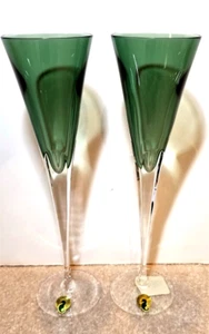 Waterford W Collection Champagne Flute Pair Fern Crystal Boxed w/tags # 40029455 - Picture 1 of 2