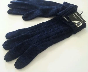 Van Heusen Navy & Black Smart Touch Winter Knit Gloves Mitten Men Women One Size - Picture 1 of 1