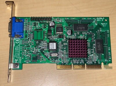 VisionTek Video Card NV996.0 REV D VGA AGP  w/Heatsink  (Tested  Clean  Working) - Image 1 of 4