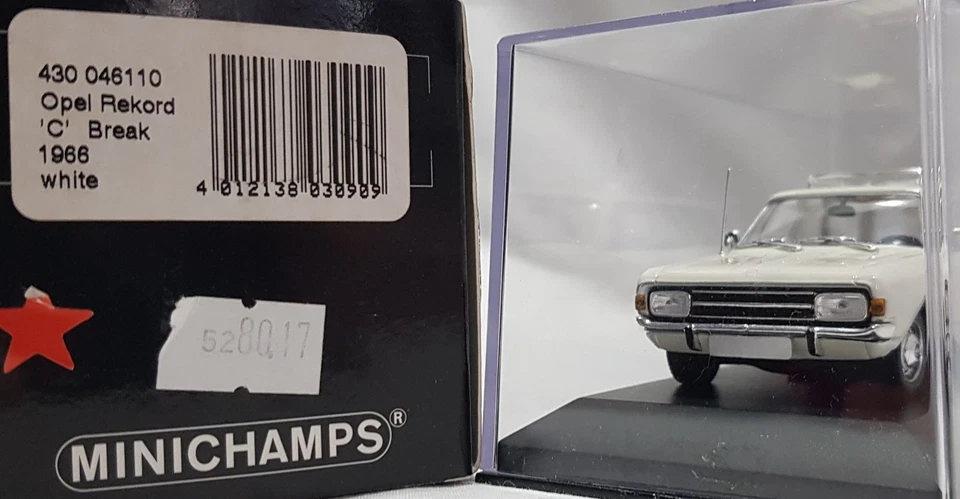 MINICHAMPS 1/43 - OPEL REKORD C BREAK  - 1966  - WHITE - Immagine 1 di 4
