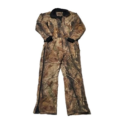 Mens Game Winner XL Camo Insulated Coveralls Realtree Camouflage Zippers Hunting - Image 1 of 4