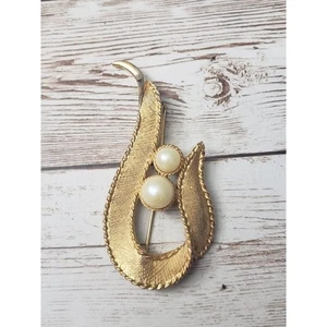 Broche grande Sarah Coventry vintage - tono dorado - necesita reparación - Imagen 1 de 8