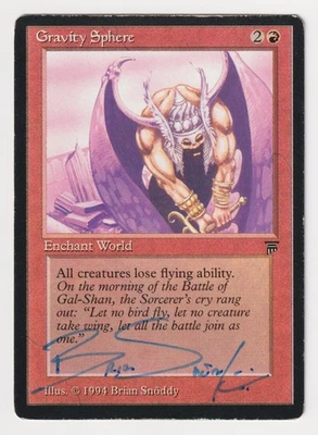 Blue Signed Gravity Sphere HP Legends English Artist Brian Snoddy 1994 MTG Magic - Image 1 of 2