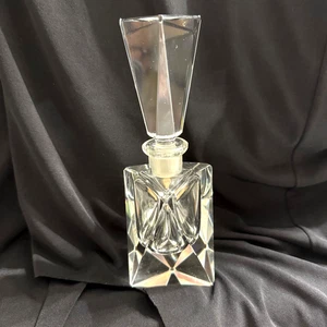Imperlux Parfum Flakon mit Stopfen Germany handgeschliffen Bleikristall facettiert  - Bild 1 von 8