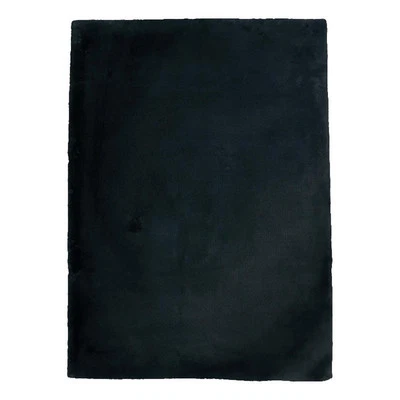 Linon Maven Faux Rabbit Polyester 3'x5' Accent Rug in Charcoal Gray - Image 1 of 4