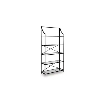 Dakerwell 72" Glass Bookcase with Metal Frame - 5 Shelf Display Storage Unit, - Image 1 of 4