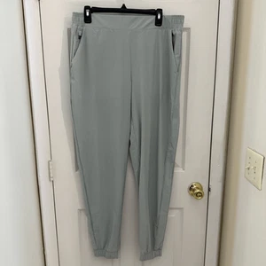 Athleta Brooklyn Jogginghose hellgrau gestreift Größe 16 Tall gemustert neutral bequem - Bild 1 von 5