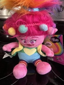 Dreamworks Trolls World Tour Rainbow Poppy Kids Plush Coin Piggy Bank - Picture 1 of 5