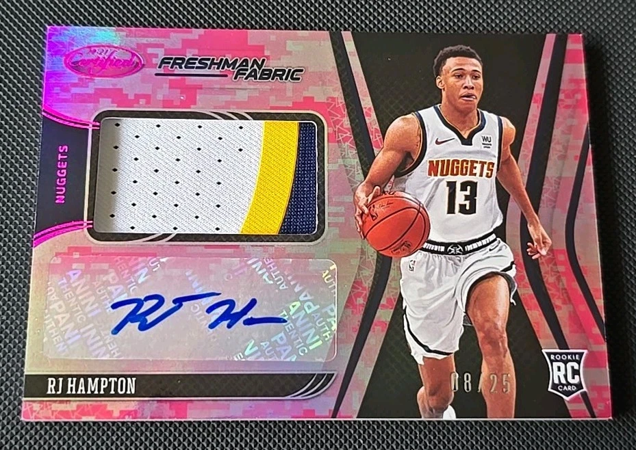 2020-21 Certified Freshman Fabric RJ Hampton Rookie Patch Auto RPA #'D 16/25  - Image 1 of 4