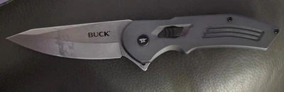 Navaja de Bolsillo Plegable Buck Hexam Gris 7Cr Acero Inoxidable 8.47" Foto 1 de 4