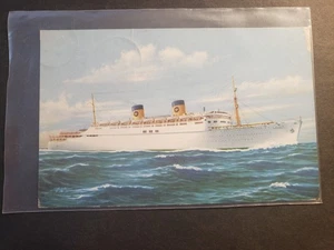 Nave passeggeri SS HOMERIC, Home Lines 1959 cartolina navale KINGSTON, GIAMAICA - Foto 1 di 2