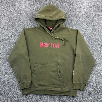Moletom com capuz vintage Y2K Burton Sopranos masculino verde médio desgastado logotipo arma skatista - Imagem 1 de 4