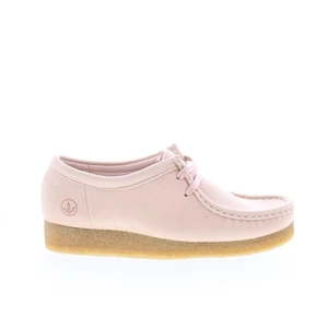 Clarks Wallabee 26169435 Womens Pink Canvas Oxfords & Lace Ups Casual Shoes 7.5 - Picture 1 of 8
