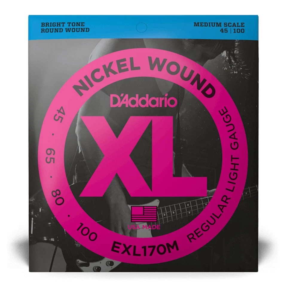 Cuerdas de bajo D'Addario EXL170M luz regular escala media, 45-100 Foto 1 de 1