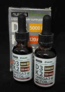 Confezione 2 Gocce Biologiche D3 K2 5000 UI Massima Resistenza, Aroma Fragola Scad:03/26 - Foto 1 di 3