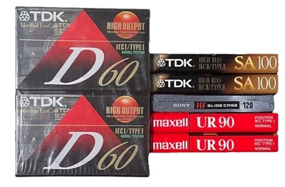 Lote de 15 nuevas cintas de grabación de casete en blanco - 1100 minutos en total Foto 1 de 2