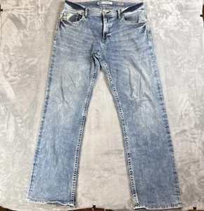 BKE Tyler Herren 36XL Blau Straight Leg Jeans Distressed Dicke Nähte - Bild 1 von 9