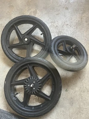 3 complete set Bob Revolution SE 16" CC226 Stroller Wheel Rims & Tires USED ITEM - Image 1 of 3