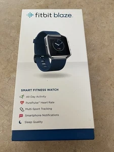 Boxed Fitbit Blaze FB502 Smart Fitness Watch - Blue/Silver - Large (FB502SBUL) - Picture 1 of 5