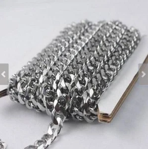 bulk 2 meter stainless steel Jewelry findings chain Huge 8mm Curb chain Marking - Picture 1 of 4