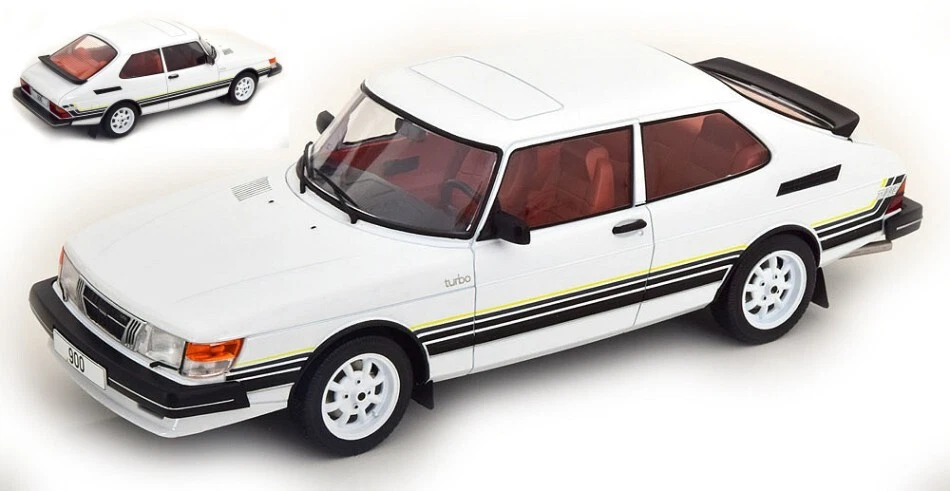 Saab 900 Turbo 1981 White 1:18 Model MODELCARGROUP - Immagine 1 di 1