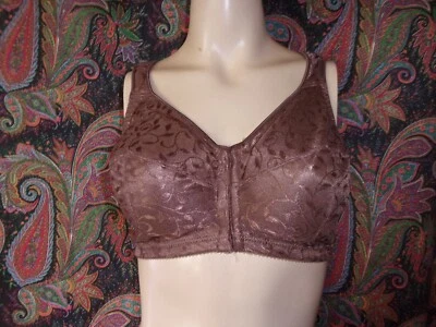NWOT Just My Size Women's Brown Easy On Front Close Wirefree Bra #1107 42D - Image 1 of 4
