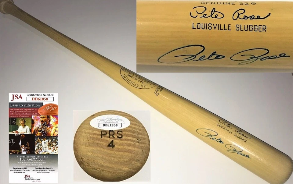 Pete Rose Hand Signed 1960's Style Cincinnati Reds Vintage Baseball Bat JSA COA - Image 1 of 1