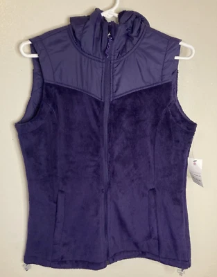 Made For Life Hooded Fleece Vest Women's Purple Full Zip Pockets NWT - Image 1 of 4