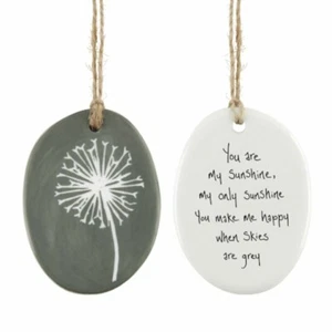 Porcelain Hanger 'You are my sunshine' Gift | East of India Love Quote Plaque - Picture 1 of 2