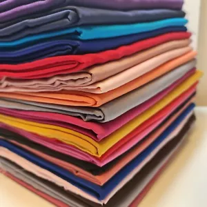 PLAIN VISCOSE CHALLIS FABRIC SOFT NON STRETCH DRESS CRAFT MATERIAL 58" BY METER - Picture 1 of 131