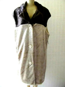 IMAN BROWN & BEIGE FAUX FUR SLEEVELESS LONG VEST SIZE 1X - NWT - Picture 1 of 5
