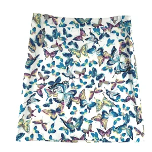 Talbots A-line Skirt Size 10 Butterfly Print Colorful Cotton Spandex NWT SS-1898 - Picture 1 of 10
